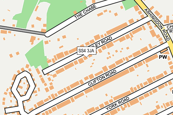 SS4 3JA map - OS OpenMap – Local (Ordnance Survey)