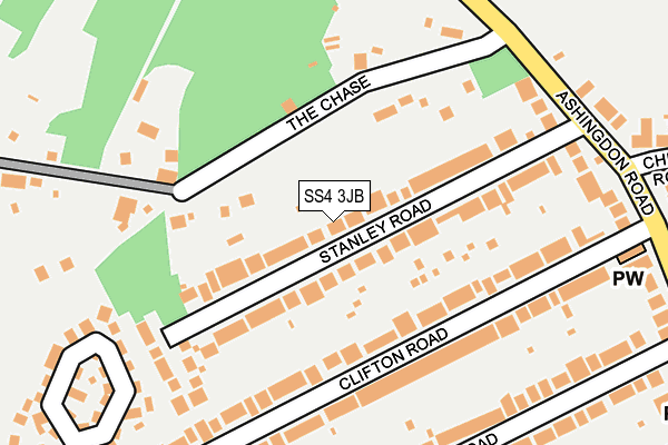SS4 3JB map - OS OpenMap – Local (Ordnance Survey)