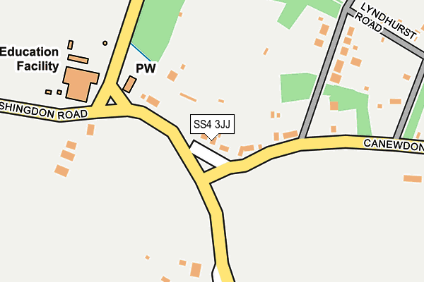 SS4 3JJ map - OS OpenMap – Local (Ordnance Survey)