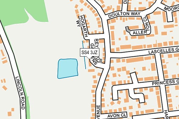 SS4 3JZ map - OS OpenMap – Local (Ordnance Survey)