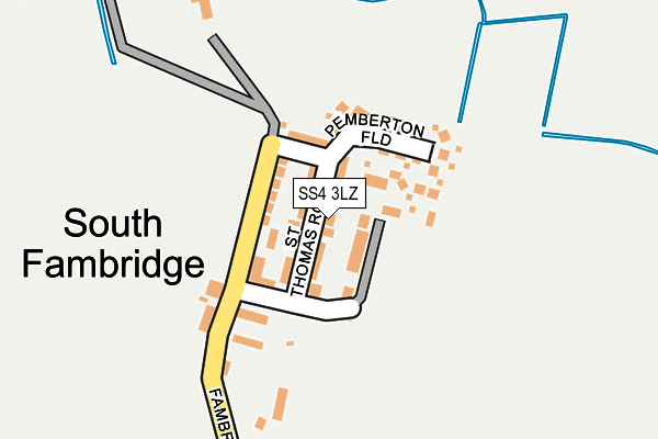 SS4 3LZ map - OS OpenMap – Local (Ordnance Survey)