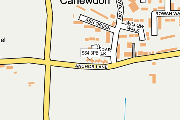 SS4 3PB map - OS OpenMap – Local (Ordnance Survey)