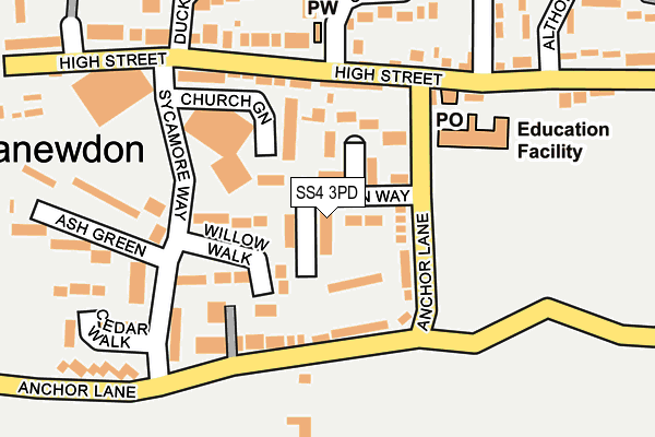 SS4 3PD map - OS OpenMap – Local (Ordnance Survey)