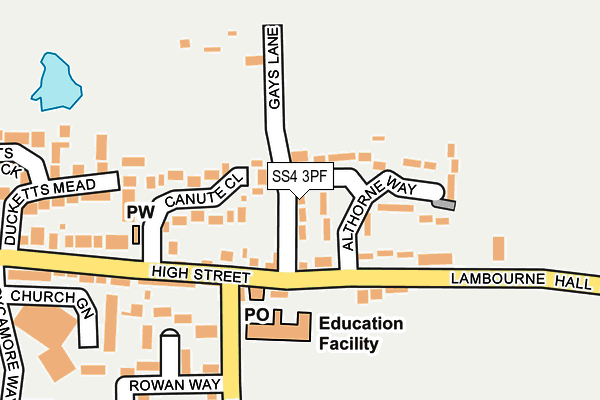 SS4 3PF map - OS OpenMap – Local (Ordnance Survey)