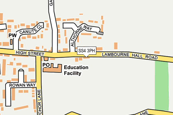 SS4 3PH map - OS OpenMap – Local (Ordnance Survey)