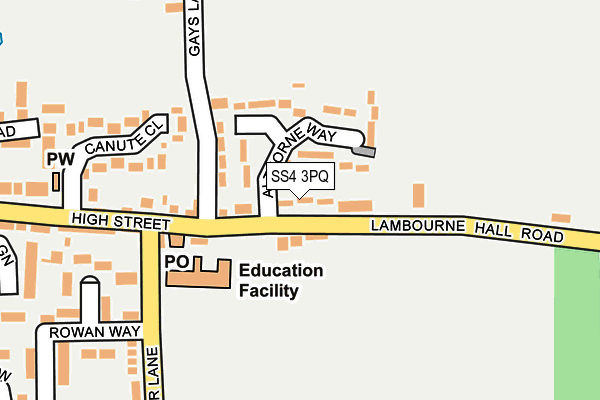 SS4 3PQ map - OS OpenMap – Local (Ordnance Survey)