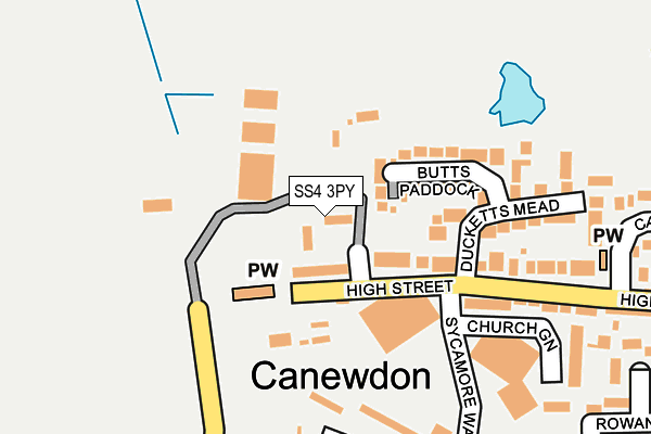 SS4 3PY map - OS OpenMap – Local (Ordnance Survey)