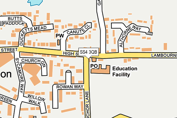 SS4 3QB map - OS OpenMap – Local (Ordnance Survey)