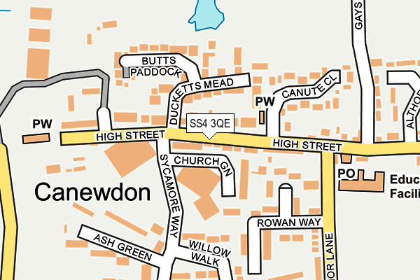 SS4 3QE map - OS OpenMap – Local (Ordnance Survey)