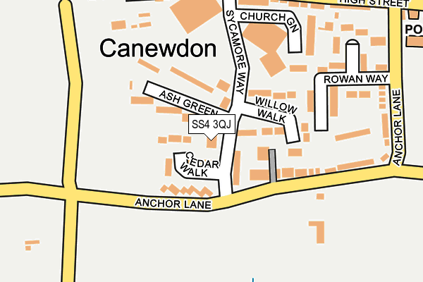 SS4 3QJ map - OS OpenMap – Local (Ordnance Survey)