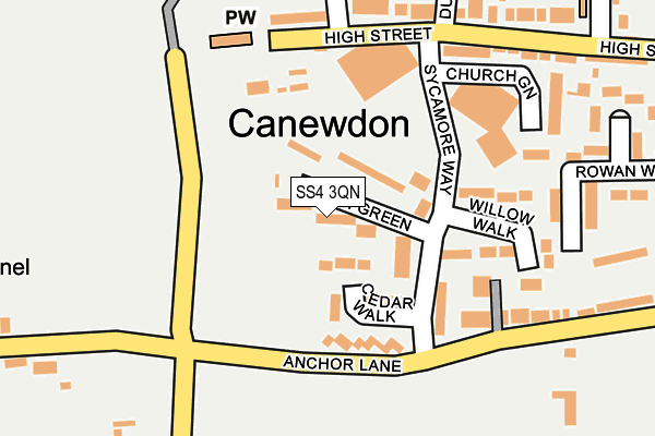 SS4 3QN map - OS OpenMap – Local (Ordnance Survey)