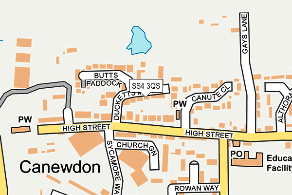 SS4 3QS map - OS OpenMap – Local (Ordnance Survey)