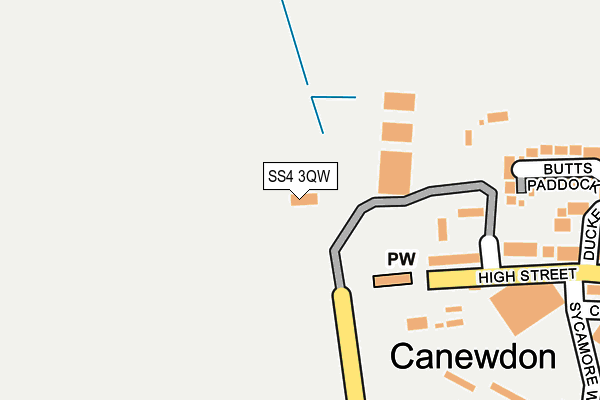 SS4 3QW map - OS OpenMap – Local (Ordnance Survey)
