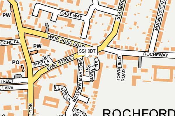 SS4 9DT map - OS OpenMap – Local (Ordnance Survey)