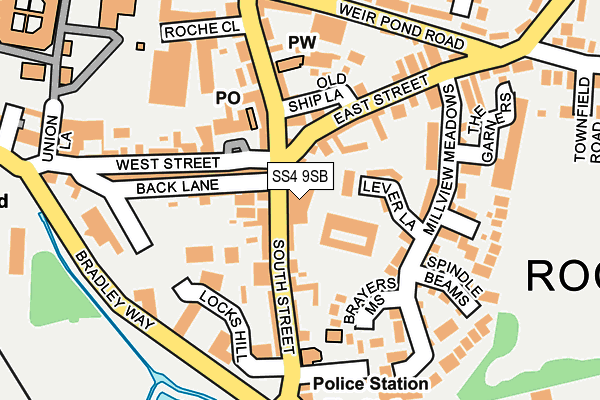 SS4 9SB map - OS OpenMap – Local (Ordnance Survey)