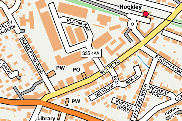 SS5 4AA map - OS OpenMap – Local (Ordnance Survey)