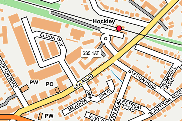 SS5 4AT map - OS OpenMap – Local (Ordnance Survey)