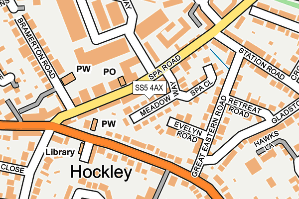 SS5 4AX map - OS OpenMap – Local (Ordnance Survey)