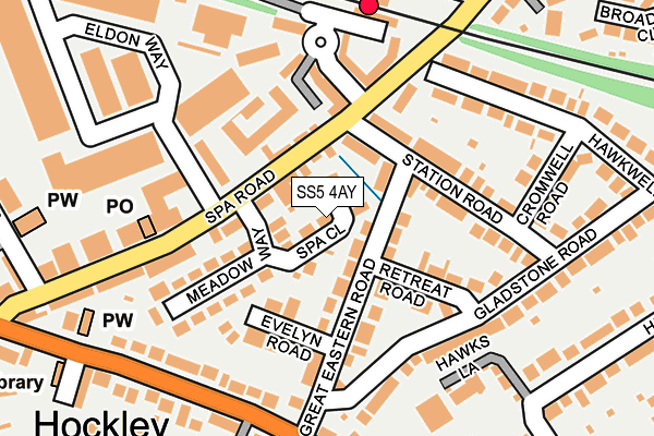 SS5 4AY map - OS OpenMap – Local (Ordnance Survey)