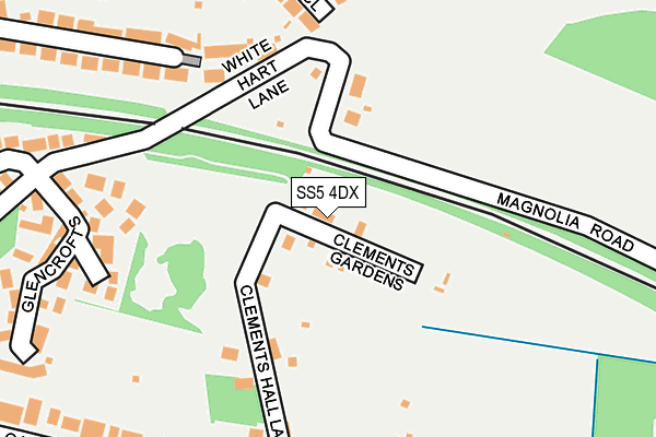 SS5 4DX map - OS OpenMap – Local (Ordnance Survey)