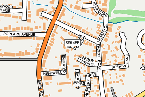 SS5 4EE map - OS OpenMap – Local (Ordnance Survey)