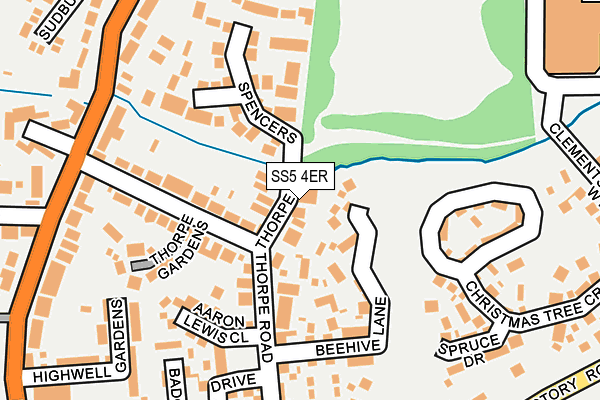 SS5 4ER map - OS OpenMap – Local (Ordnance Survey)