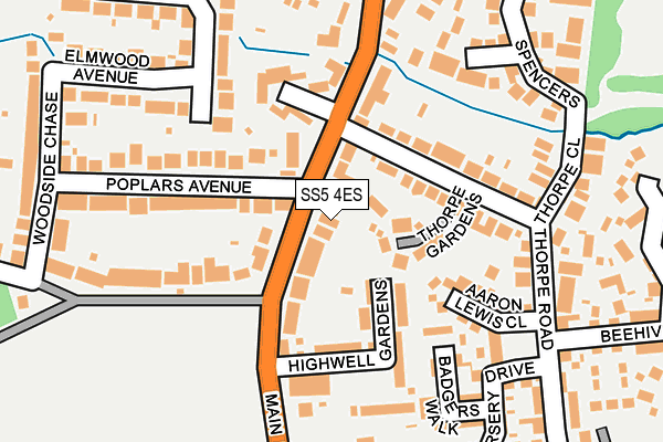 SS5 4ES map - OS OpenMap – Local (Ordnance Survey)