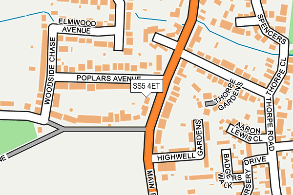 SS5 4ET map - OS OpenMap – Local (Ordnance Survey)