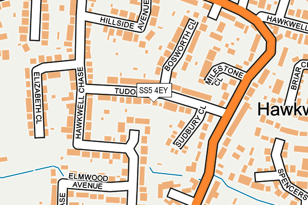SS5 4EY map - OS OpenMap – Local (Ordnance Survey)