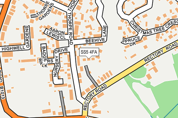 SS5 4FA map - OS OpenMap – Local (Ordnance Survey)