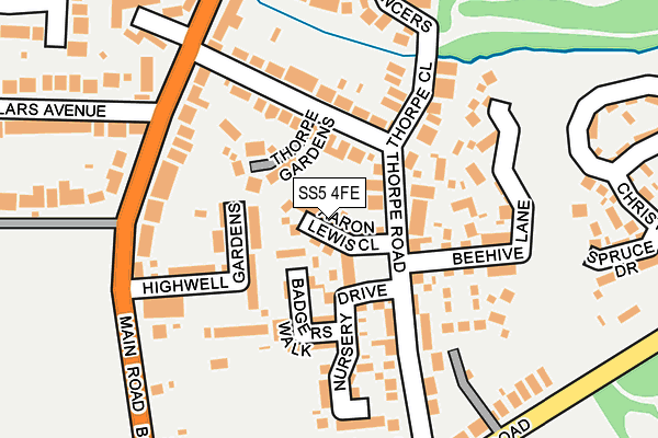 SS5 4FE map - OS OpenMap – Local (Ordnance Survey)