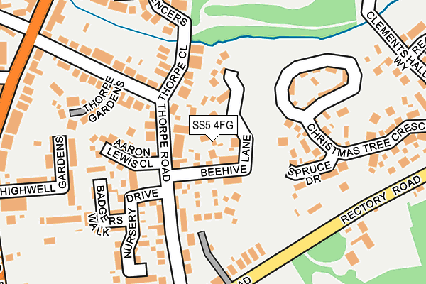 SS5 4FG map - OS OpenMap – Local (Ordnance Survey)