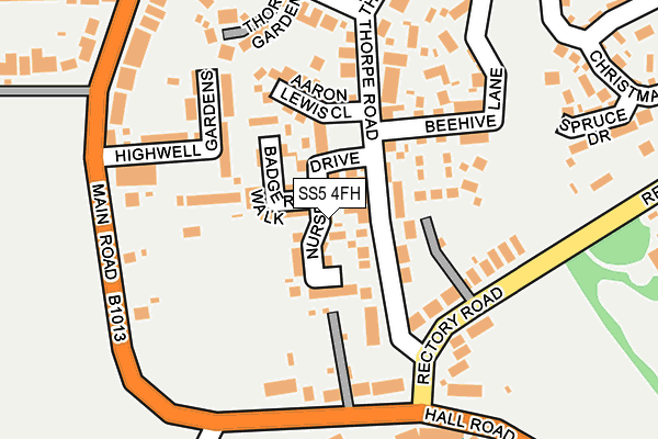 SS5 4FH map - OS OpenMap – Local (Ordnance Survey)