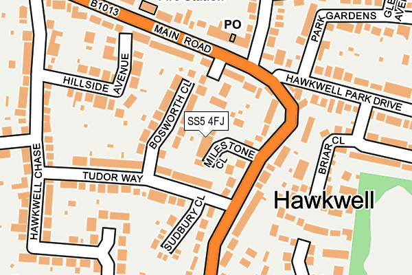 SS5 4FJ map - OS OpenMap – Local (Ordnance Survey)