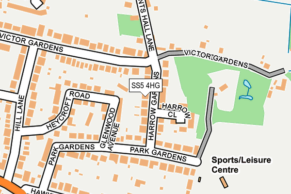 SS5 4HG map - OS OpenMap – Local (Ordnance Survey)