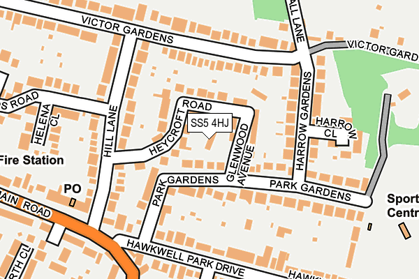 SS5 4HJ map - OS OpenMap – Local (Ordnance Survey)