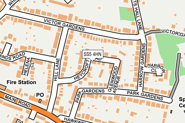 SS5 4HN map - OS OpenMap – Local (Ordnance Survey)