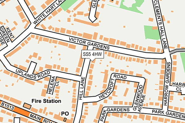 SS5 4HW map - OS OpenMap – Local (Ordnance Survey)