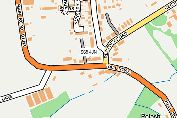 SS5 4JN map - OS OpenMap – Local (Ordnance Survey)