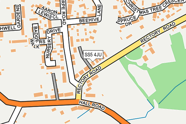 SS5 4JU map - OS OpenMap – Local (Ordnance Survey)