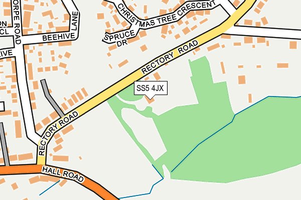 SS5 4JX map - OS OpenMap – Local (Ordnance Survey)