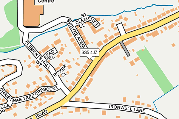 SS5 4JZ map - OS OpenMap – Local (Ordnance Survey)