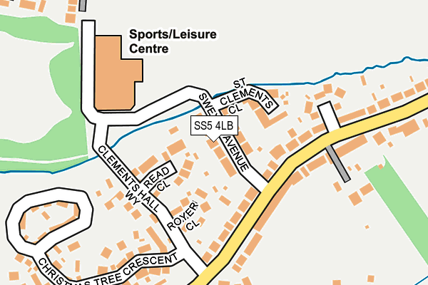 SS5 4LB map - OS OpenMap – Local (Ordnance Survey)