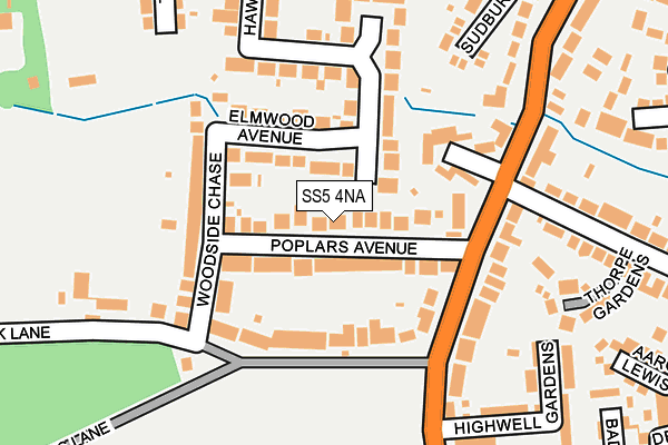 SS5 4NA map - OS OpenMap – Local (Ordnance Survey)