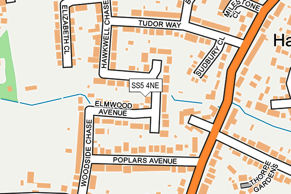 SS5 4NE map - OS OpenMap – Local (Ordnance Survey)