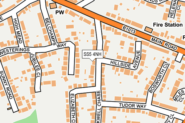SS5 4NH map - OS OpenMap – Local (Ordnance Survey)