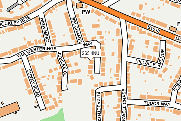 SS5 4NU map - OS OpenMap – Local (Ordnance Survey)