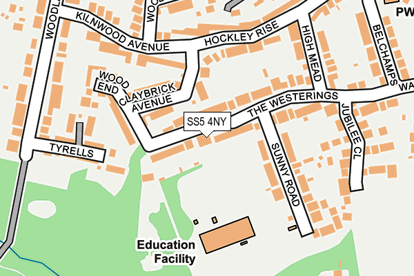 SS5 4NY map - OS OpenMap – Local (Ordnance Survey)