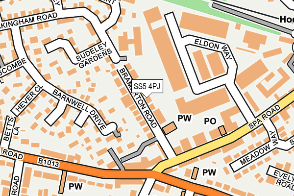 SS5 4PJ map - OS OpenMap – Local (Ordnance Survey)