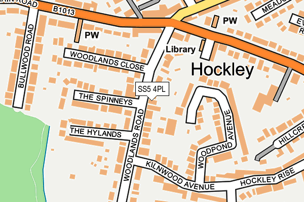 SS5 4PL map - OS OpenMap – Local (Ordnance Survey)